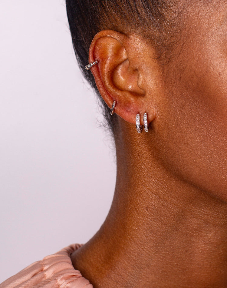Ruby Silver Hoop Earrings